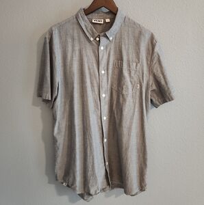 Vans off the wall button down gray shirt mens large